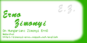 erno zimonyi business card
